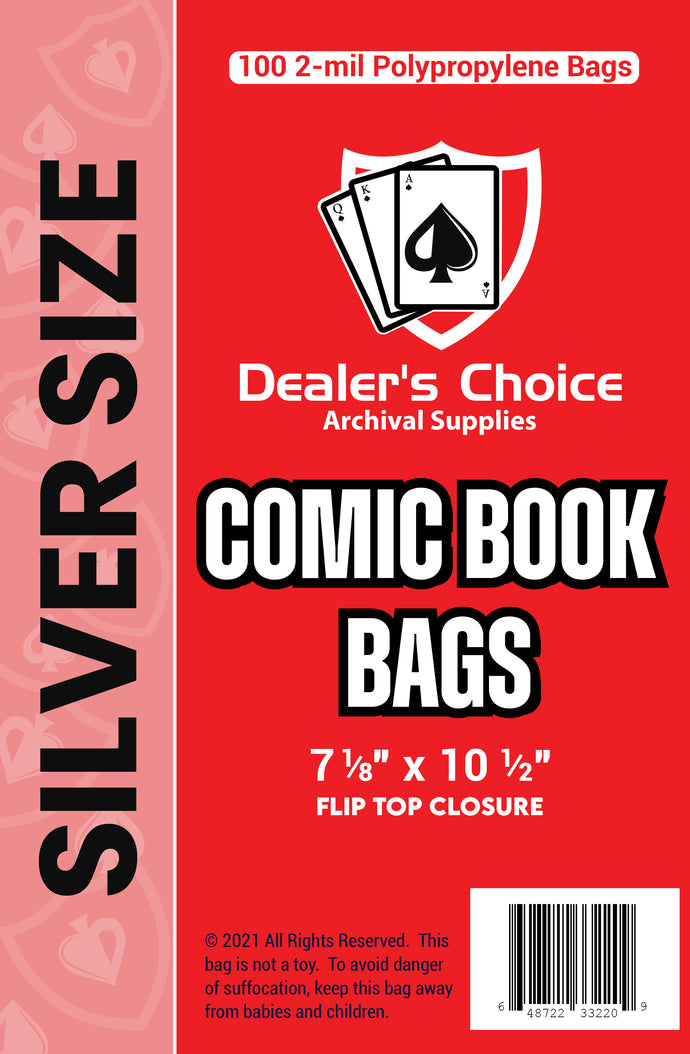 COMIC BOOK BAGS - SILVER SIZE